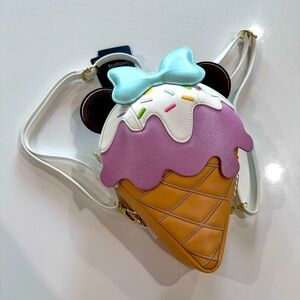 Disney Loungefly x LASR Minnie Ice Cream Convertible Mini Backpack Crossbody